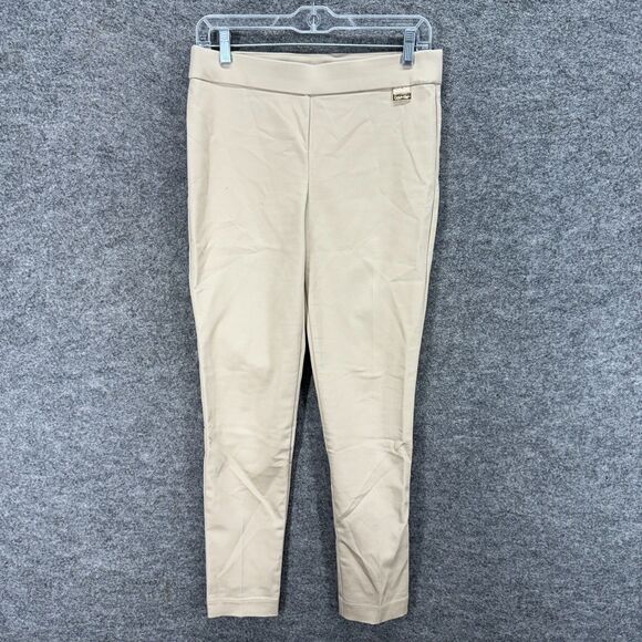 Calvin Klein Pants - Calvin Klein Pants Women S Small Beige Mid Rise Flat Front Pull On Skinny Cotton